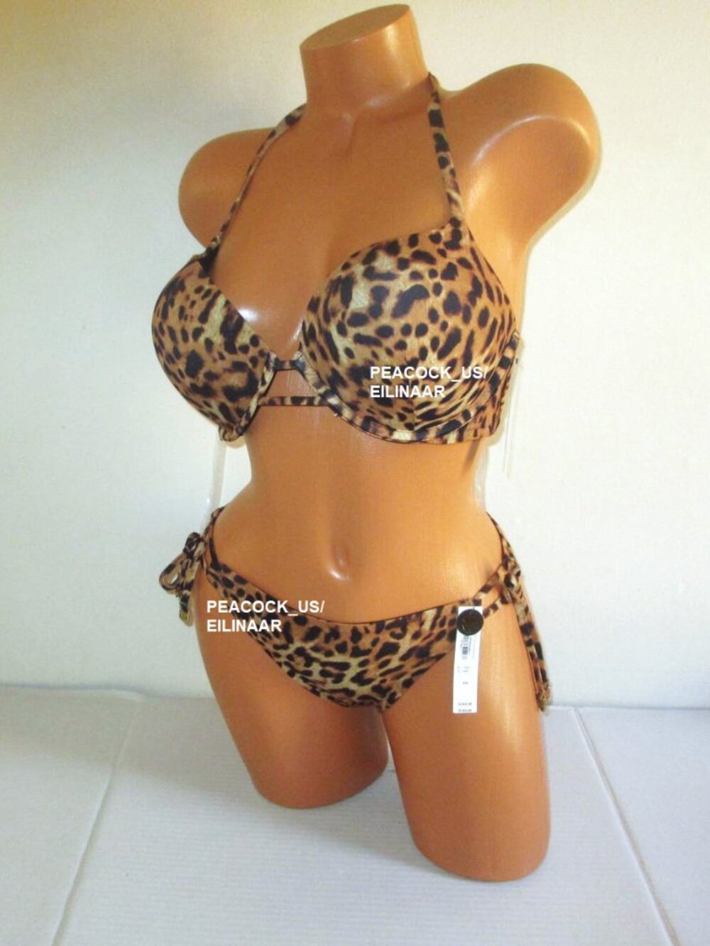 36C/M VICTORIA SECRET Swim Bombshell Push Up Top Bikini Set +2 Cup Side Tie Bott